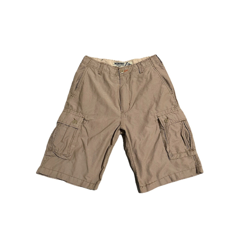 Wear First Cargo Shorts Boys Size 12 Years Beige Bermuda Adjustable Waist